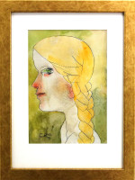 Ota Janeček - Dívka s copem - originál